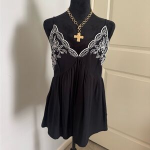 Love on a Hanger Black Embellished Bustier Camisole